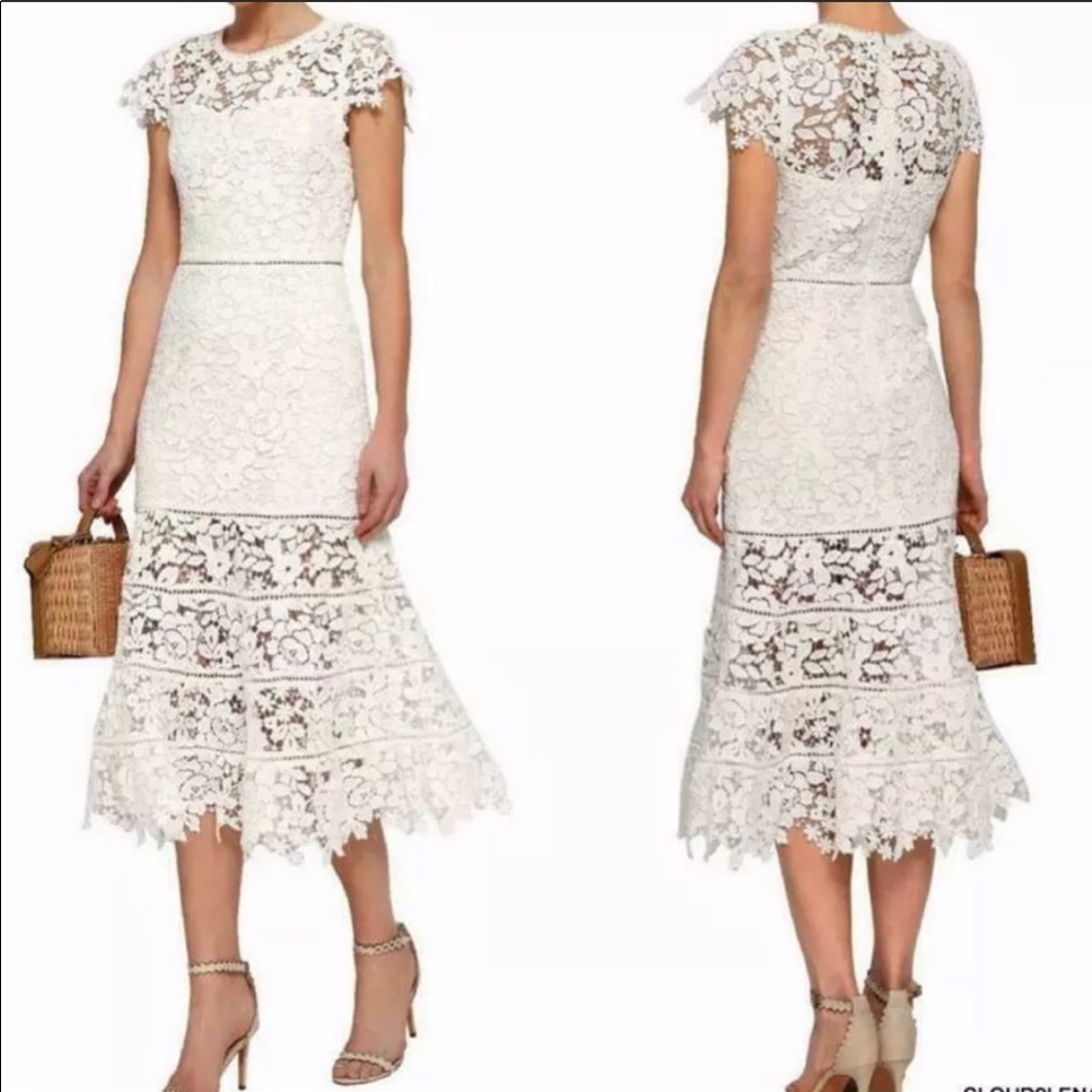NWT Joie Celedonia white lace midi dress